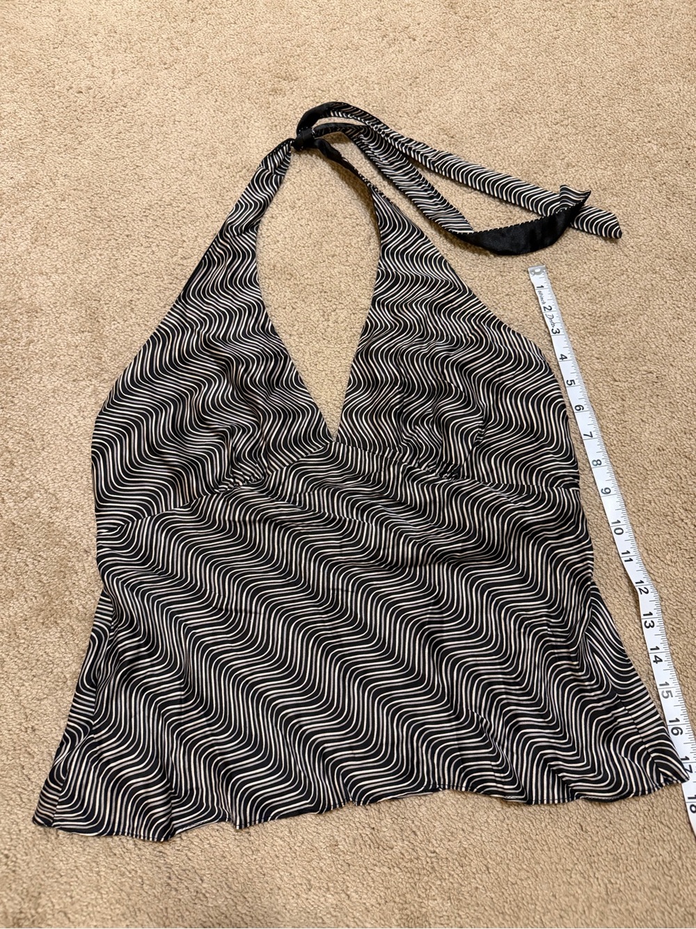 Y2K Laundry By Shelli Segal Black & White Halter Swim Coverup